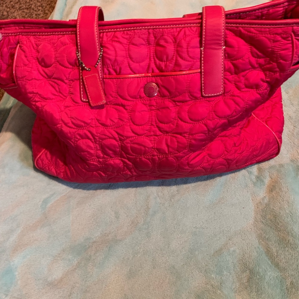 Hot pink coach diaper bag